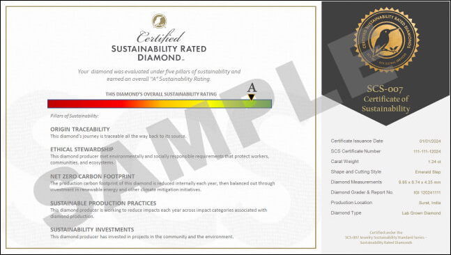 Diamond Certificate Sample