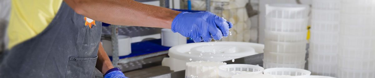 Worker processing food