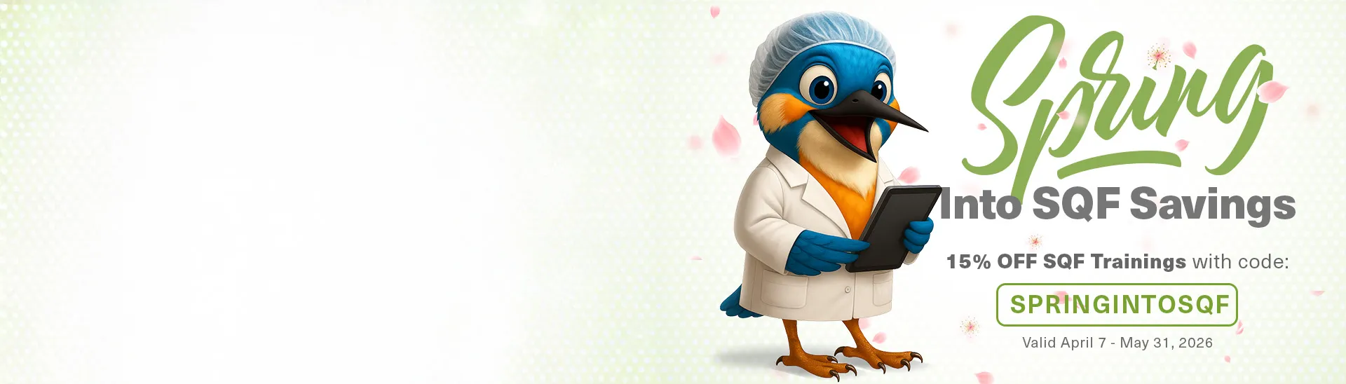 Aproveite as poupanças da SQF nesta primavera: 15% de desconto na formação