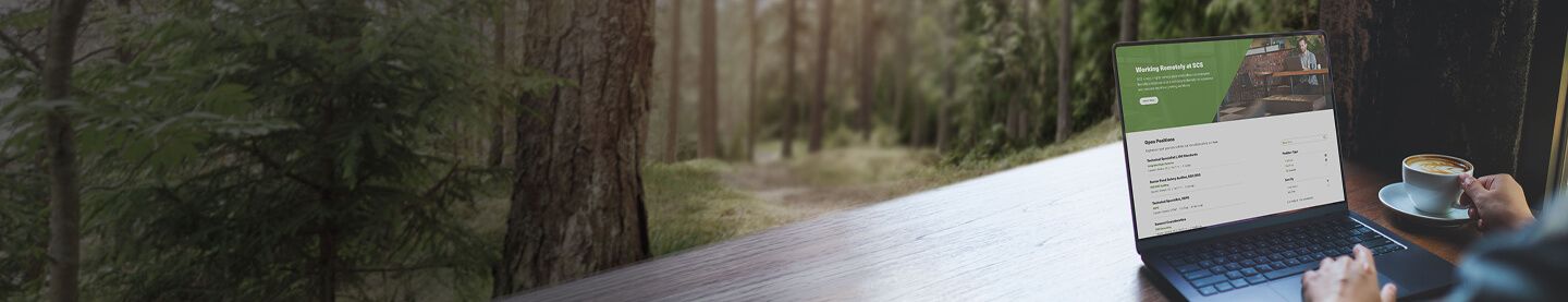 Werken op afstand in het bos