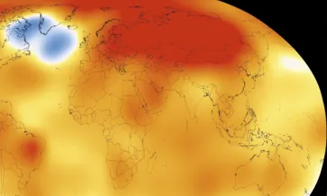 Wereldwijde warmtekaart die de klimaatverandering weergeeft